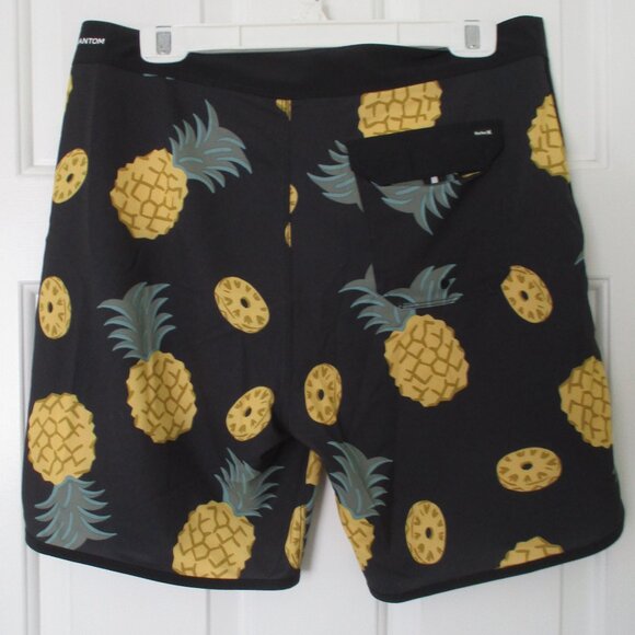 Hurley Phantom Mens Stretch Black Pineapple Swim Board Short NWOT - Size 34W - Picture 4 of 6